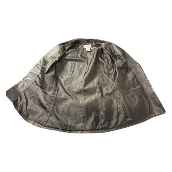 Vintage Chadwick’s Women's Size 8 Chocolate Brown Leather Blazer Jacket Y2K 90s - Picture 6 of 7